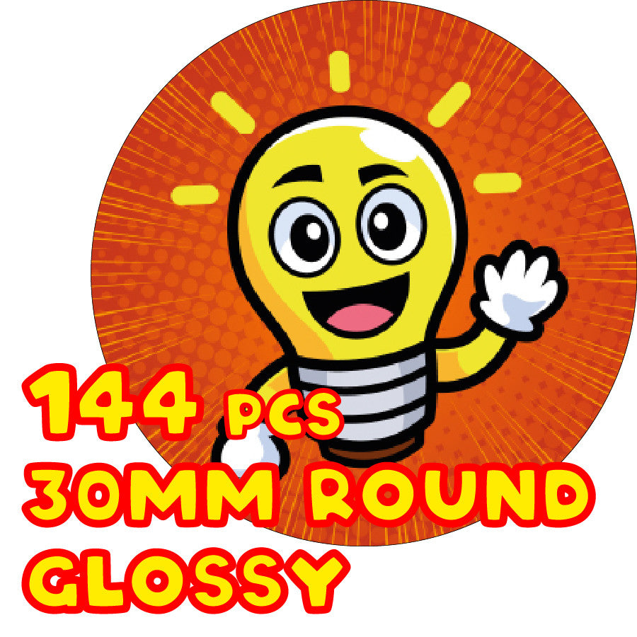 Sticker Stocker 144 Great Idea Lightbulb 30mm Stickers for Teachers, Parents and Party Bags