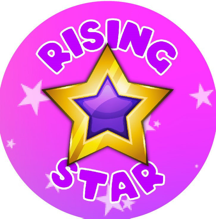 Sticker Stocker - 144 Rising Star 30mm Stickers Glossy Reward Stickers for School Teachers, Parents and Nursery