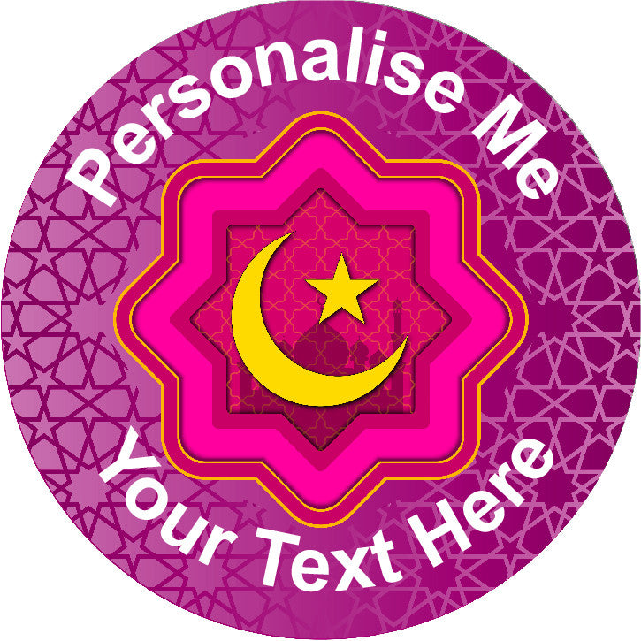 Sticker Stocker - 144 Personalised Islamic Crescent Stars 30mm Reward Stickers for School Teachers, Parents and Nursery