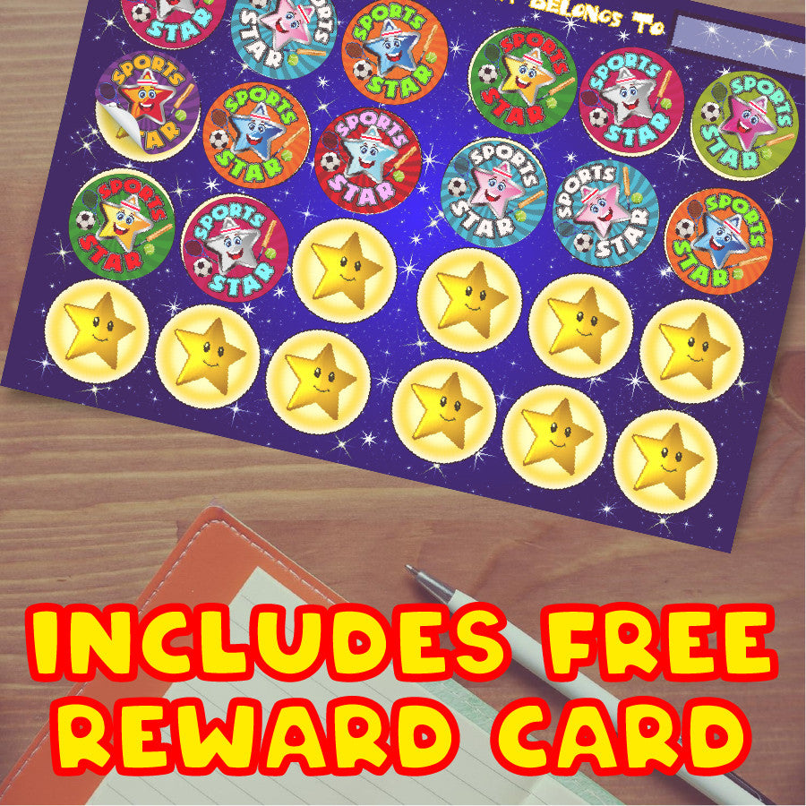 Sticker Stocker - 144 Sports Star - 30mm - Glossy Reward Stickers for Teachers & Parents
