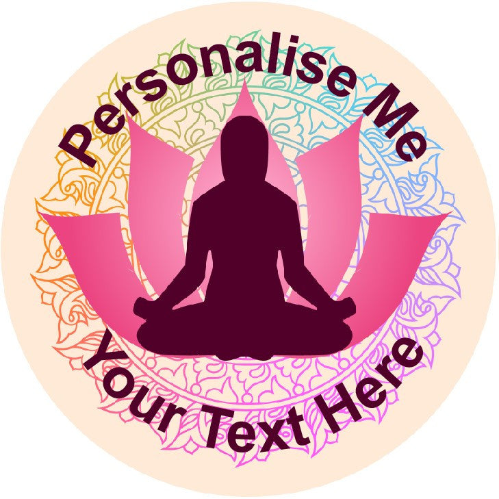 Sticker Stocker - Personalised Lotus Yoga/Meditation 30mm Reward Stickers for School Teachers, Parents and Nursery