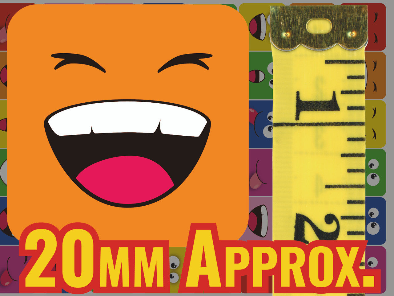 288 Emoji Blox Square Smiles 20mm Shaped Children's Reward Stickers for School Teachers or Nurses