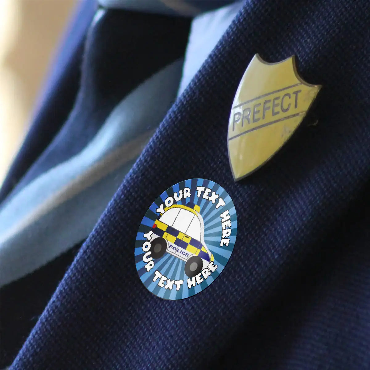 144 Personalised Police Car 30mm Reward Stickers for Children, Parents and Schools