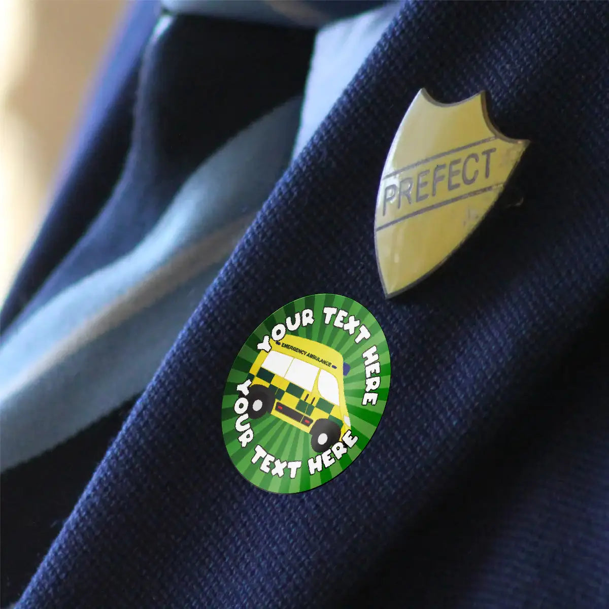 144 Personalised Ambulance 30mm Reward Stickers for Children, Parents and Schools