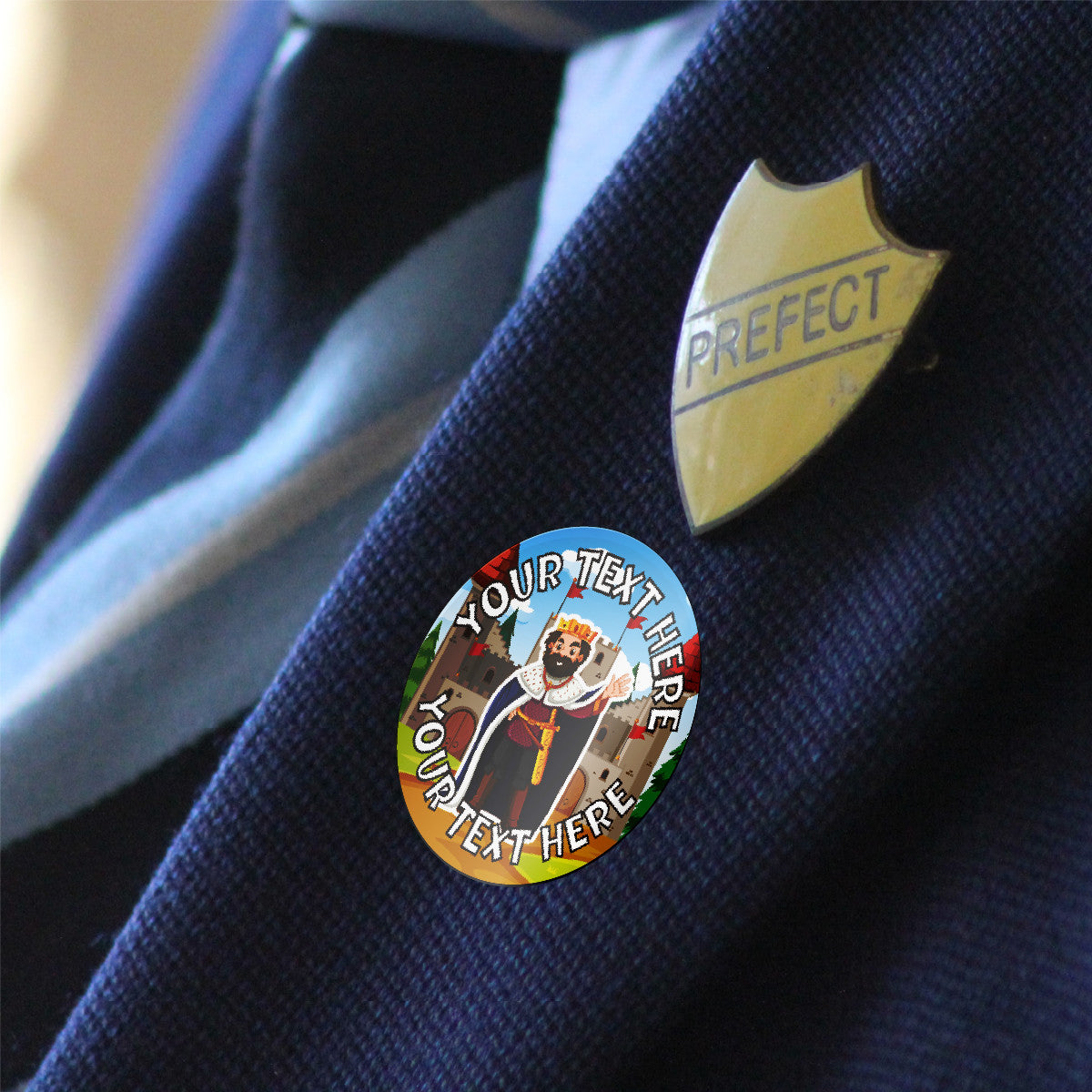 144 Queens and Kings Personalised - History Teacher Reward Stickers Size 30 mm