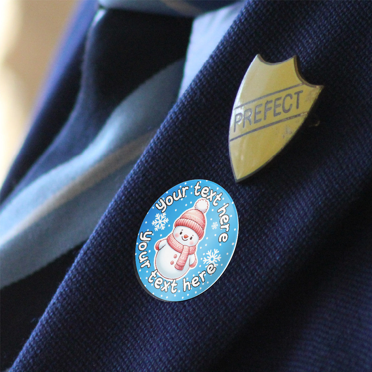 144 Personalised Christmas Snowman 30mm Christmas Reward Stickers for School Teachers, Parents and Nursery