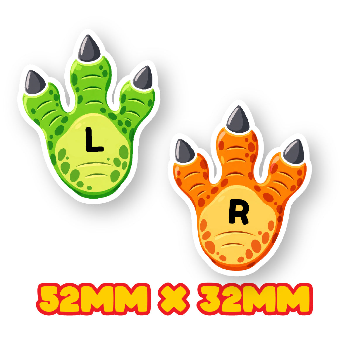 Personalised No-Iron Dinosaur Left and Right Labels for School Shoes – 4 Pairs