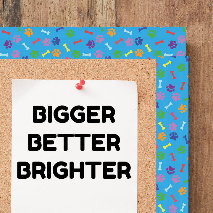 Colourful Paw Prints Classroom Trimmers 14.25m long Notice Board Book Day Display Borders (Copy)