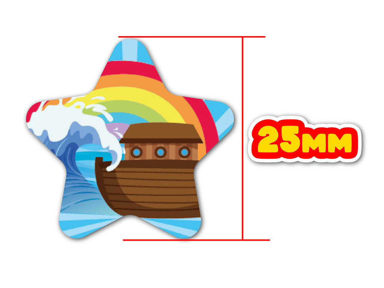 Sticker Stocker - 210 Bible Star Shine 25mm Shaped Children's Reward Stickers for School Teachers and Church