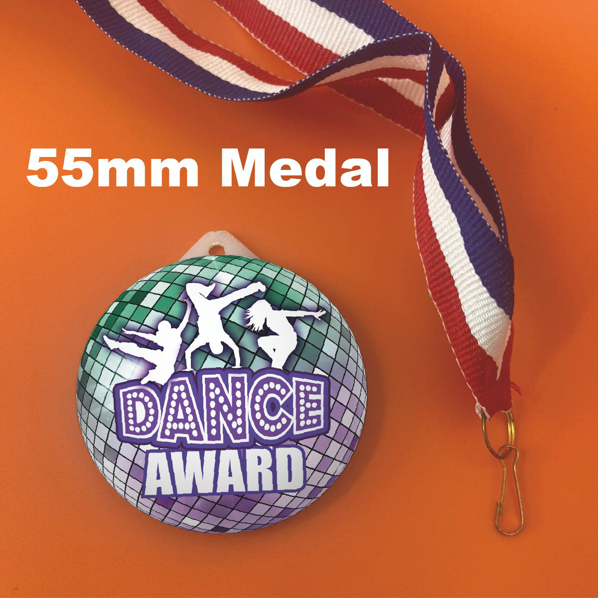 Sticker Stocker - Dance Award Large 55mm Plastic Medal FREE Ribbon and Certificate
