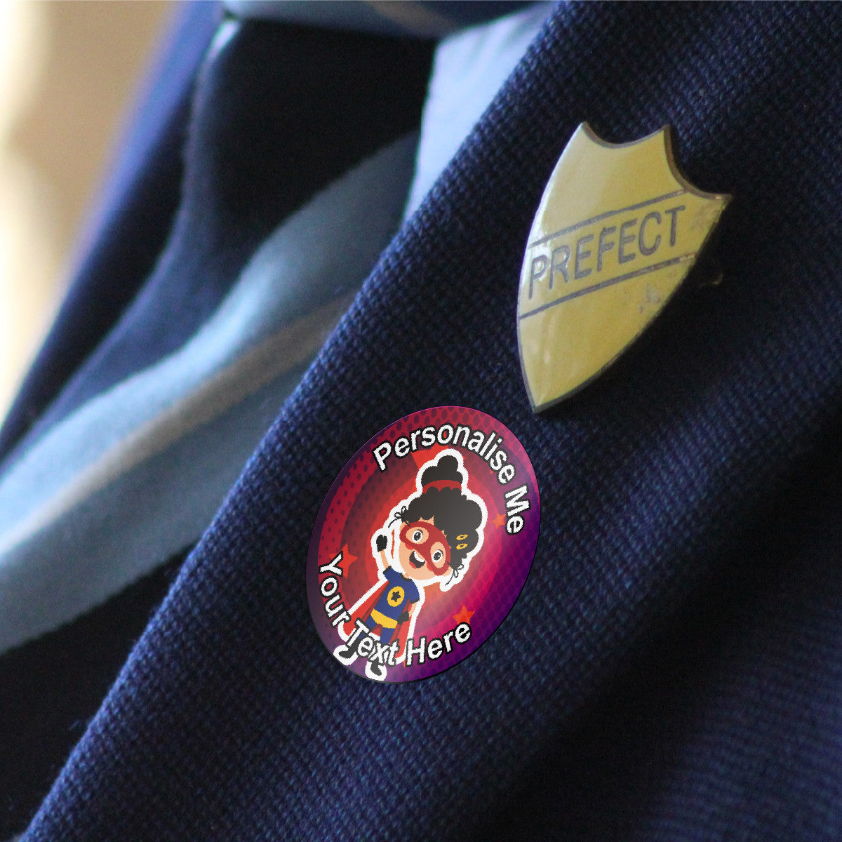 Sticker Stocker - 144 Personalised 30mm Superhero Kids Reward Stickers for School Teachers, Parents and Nursery
