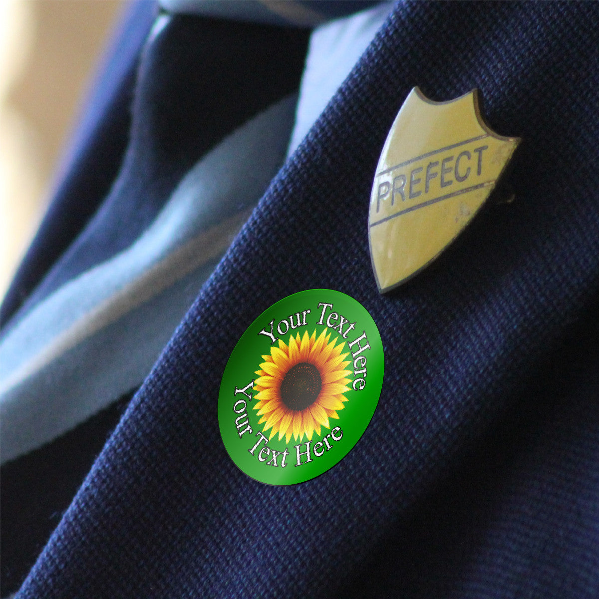 Sticker Stocker - 144 Sunflower on Green Personalised 30 mm Glossy Stickers Crafting Gift Packaging Seal Labels