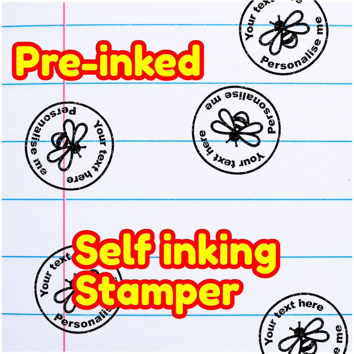 Personalised Stamp Bee 30 mm Self inking stamper for School Teachers, Parents and Nursery