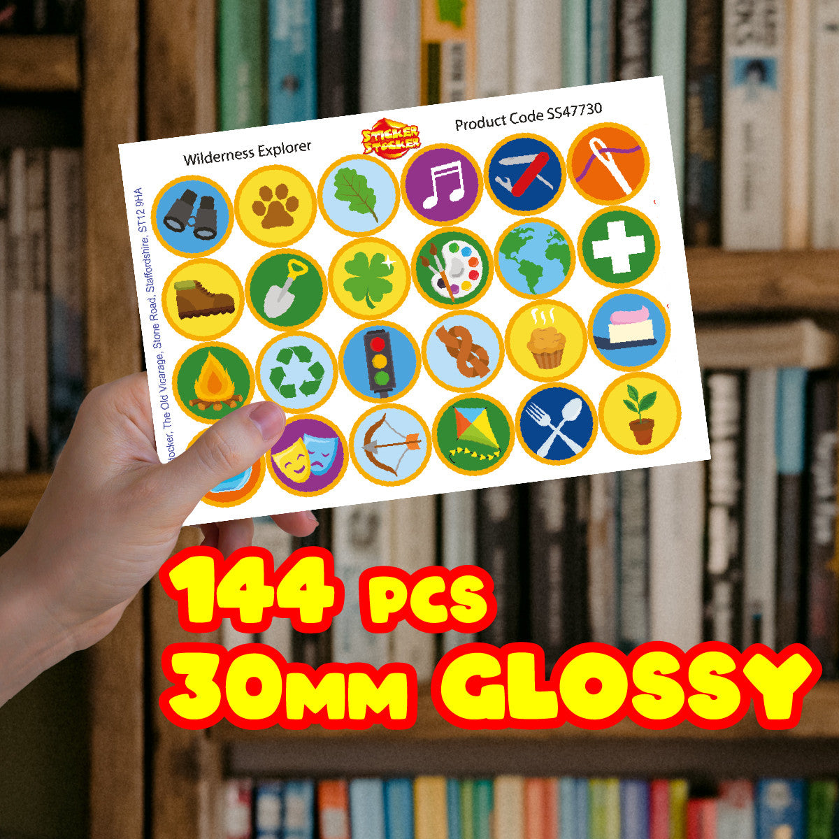 Wilderness Explorer Badge Stickers - 30mm - Glossy Reward Stickers - Forest School, Scouts, Teachers