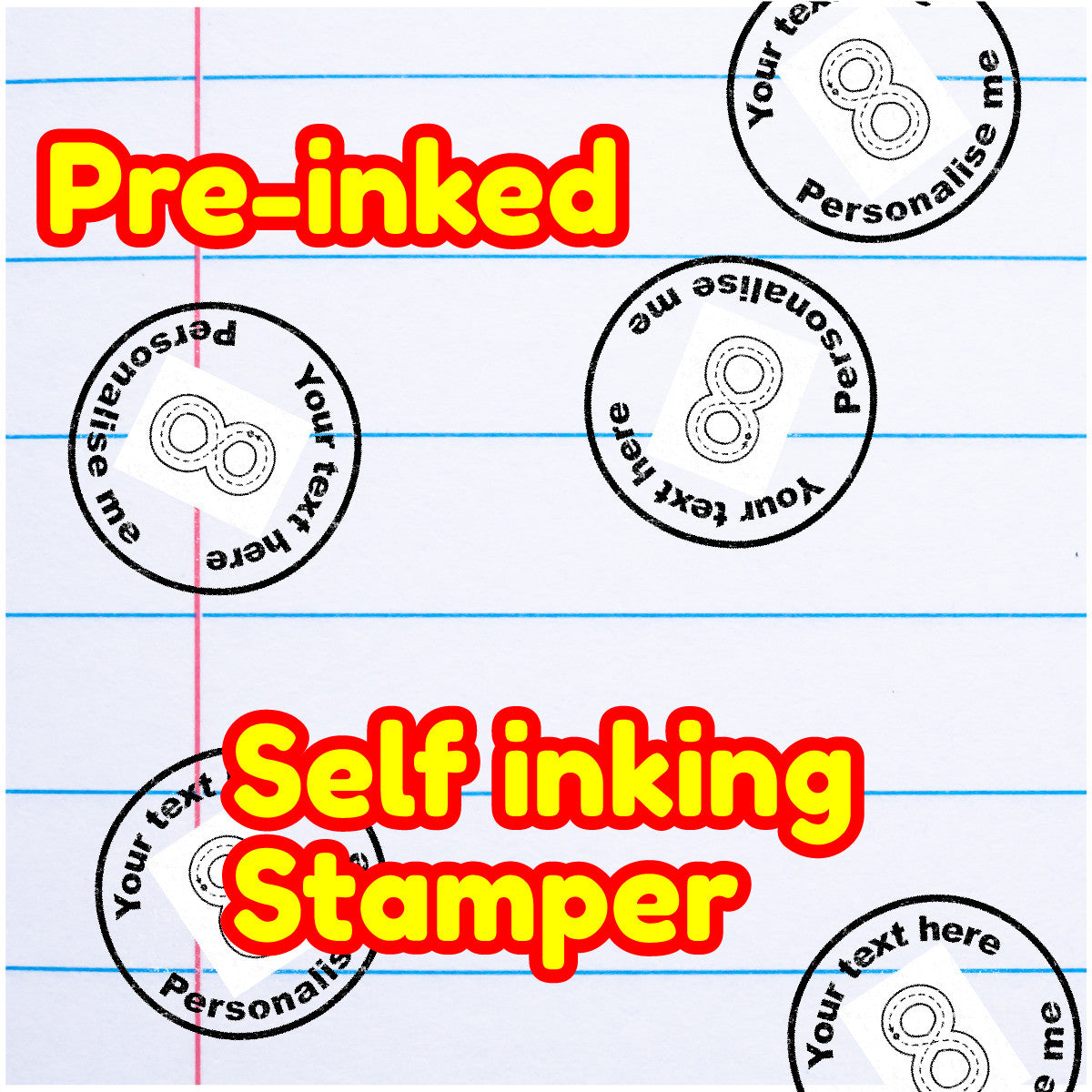 Sticker Stocker - Personalised Stamp Number Formation 30mm Self inking stamper for School Teachers, Parents and Nursery