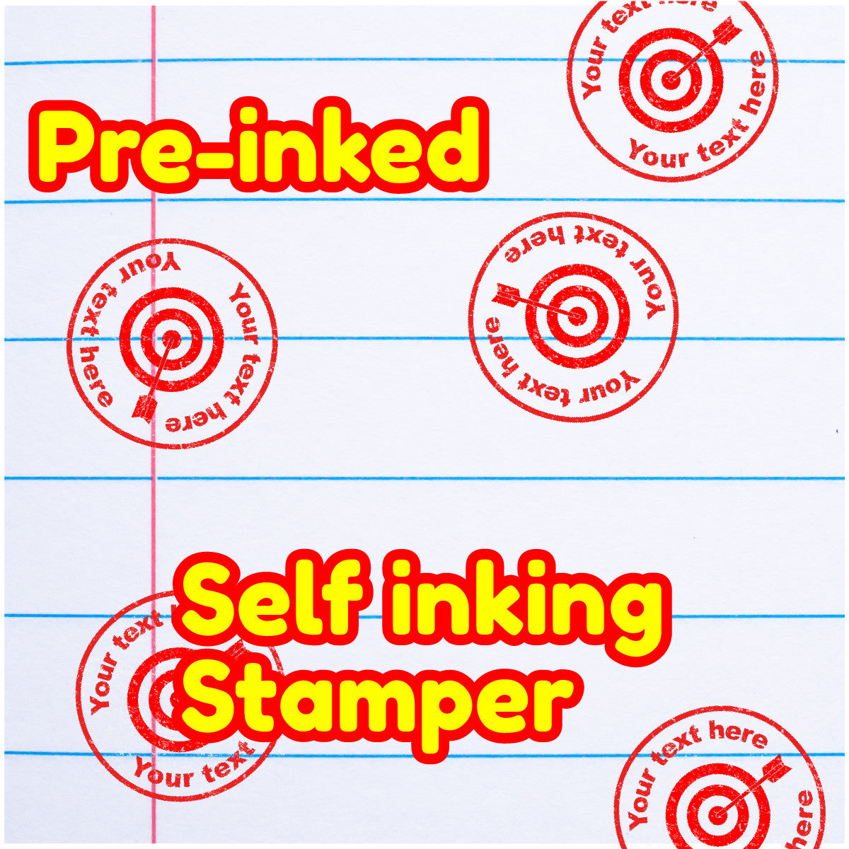 Personalised Stamp Target Achieved 30mm Self inking stamper for School Teachers, Parents and Nursery