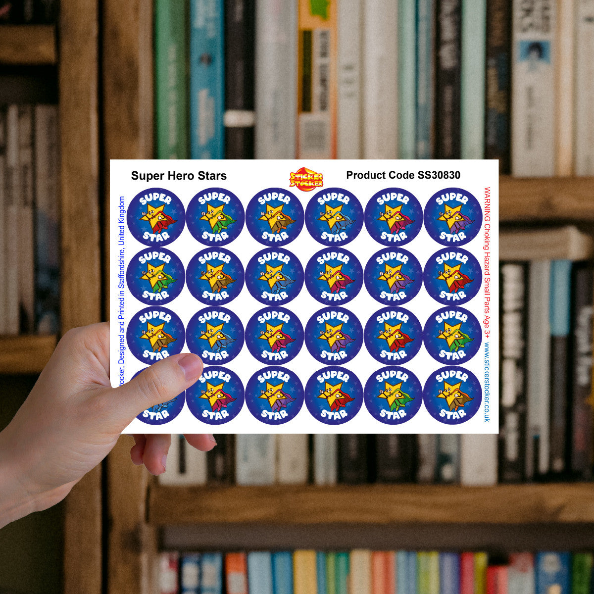 Sticker Stocker - 144 Super Star - 30mm - Glossy Reward Stickers for Teachers & Parents