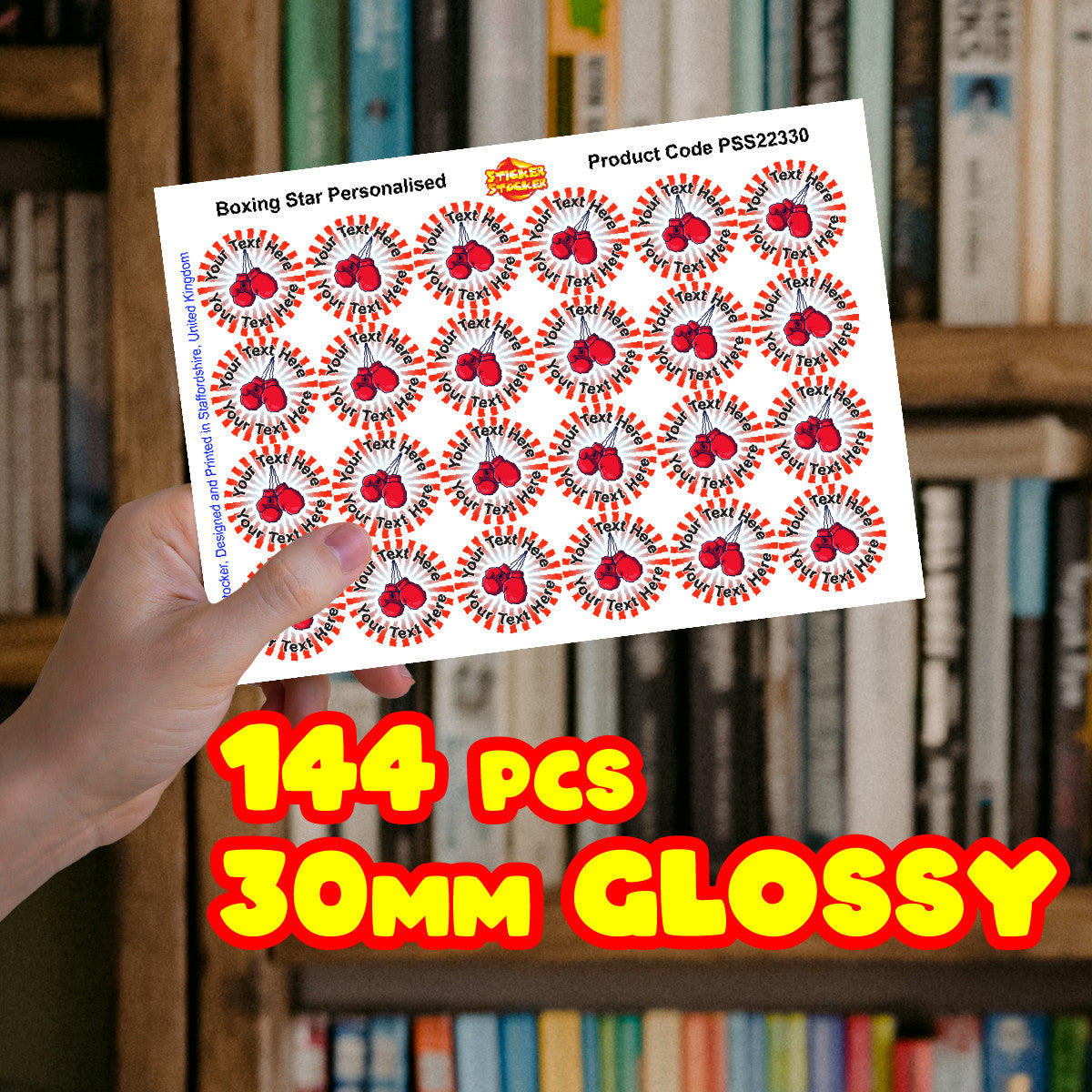 144 Boxing Personalised 30mm Stickers - Rewards for teachers, schools, parents, boxing academies