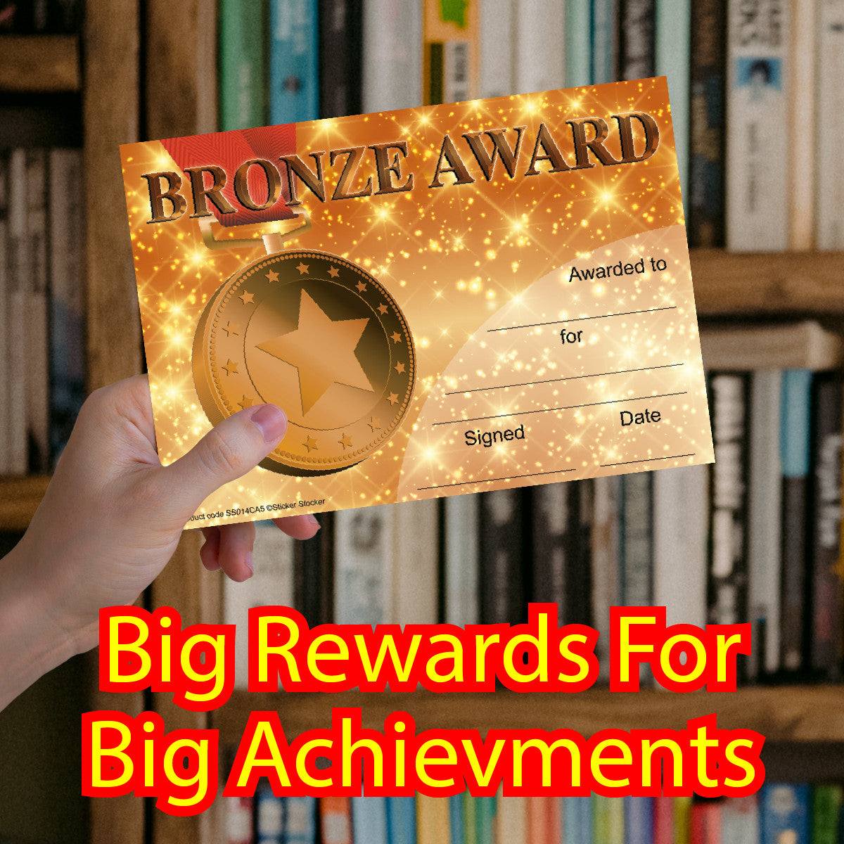 Sticker Stocker 30 Bronze Award Certificates for school teachers, 250gsm A5 silk finish card