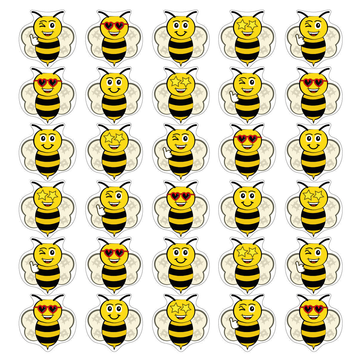 Sticker Stocker - 288 Smiling Bee 20mm Children's Reward Stickers for School Teachers or Nurses