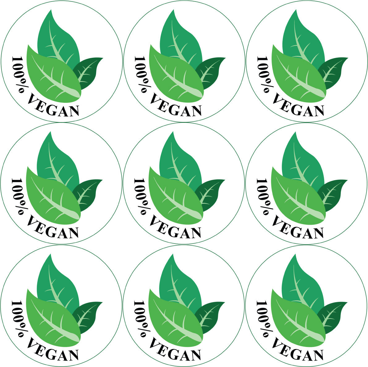 Sticker Stocker - 144 100% Vegan - Leaves - 30mm Glossy Labels