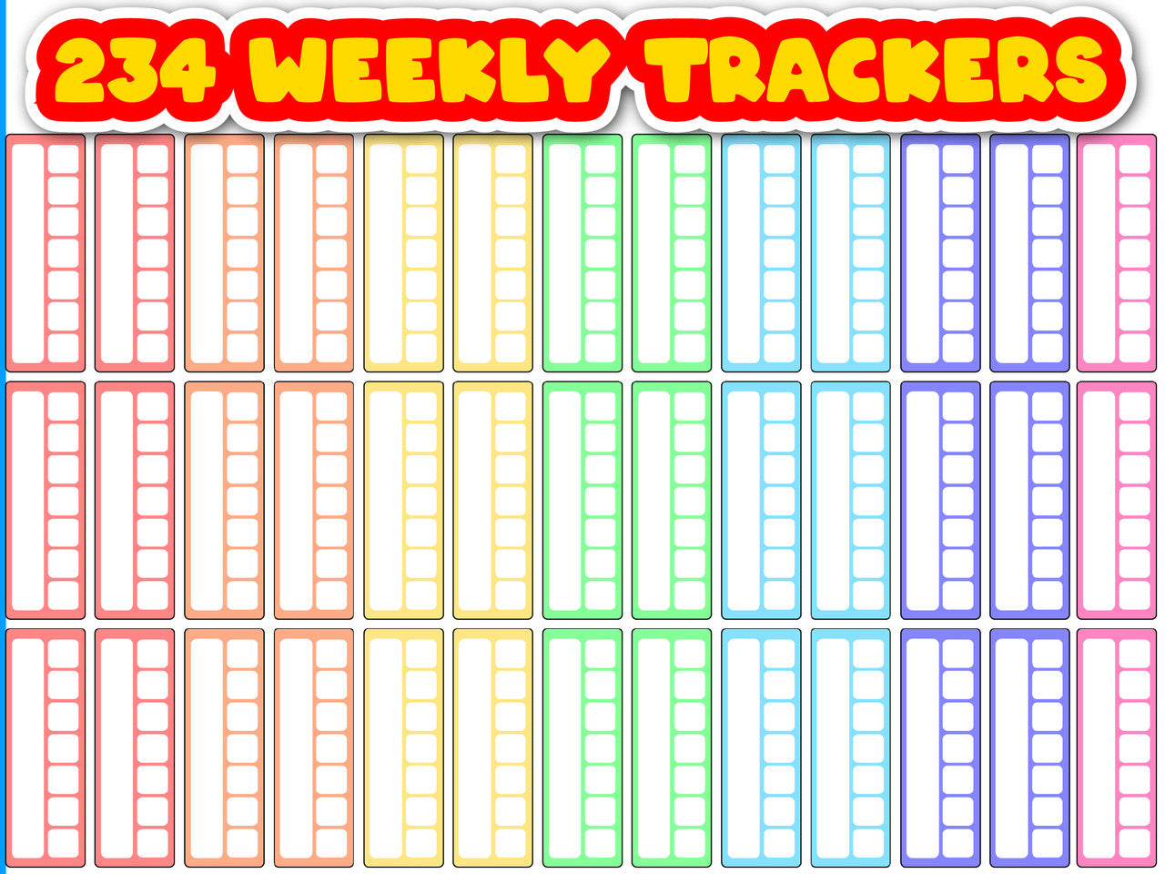 Sticker Stocker - 234 Weekly Habit Tracker Planner Stickers, Daily Routine Journal Stickers