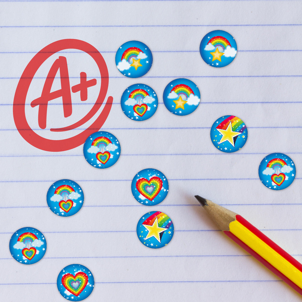 Sticker Stocker - 900 Mini Rainbow Star Award Dot 10mm Spot Reward Stickers for Teachers and Planner Charts