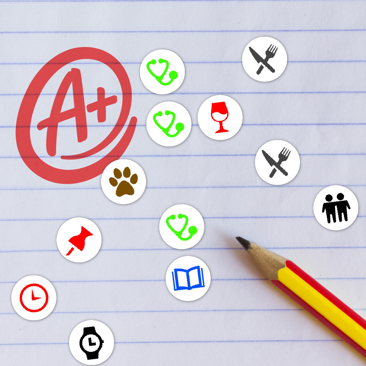 Sticker Stocker - 900 Planner Dots 10mm Spot Stickers for Teachers and Planners