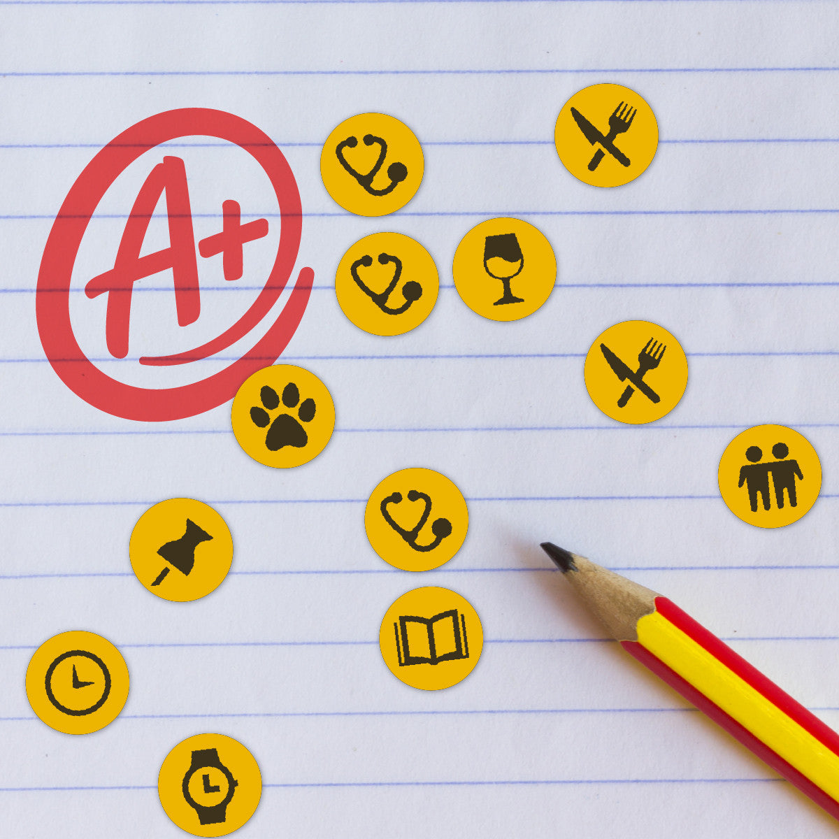 900 Yellow Mini Planner Dots 10mm Everyday Motivational Spot Diary Stickers