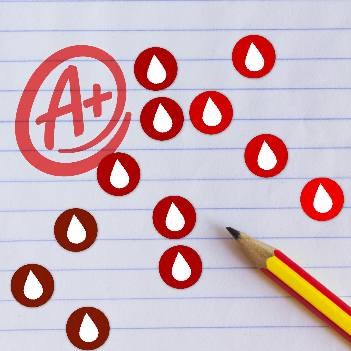 Sticker Stocker - 900 Colourful Mini Red Tone Droplets Dot 10mm Glossy Spot Stickers - Journal Tracker Stickers