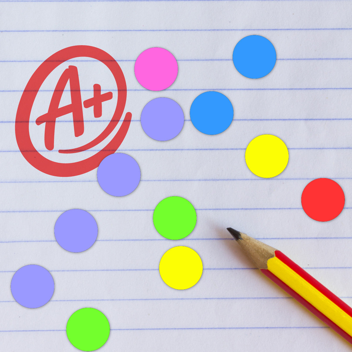 Sticker Stocker 900 Colourful Mini Dot 10mm Spot Reward Stickers for Teachers and Planner Charts