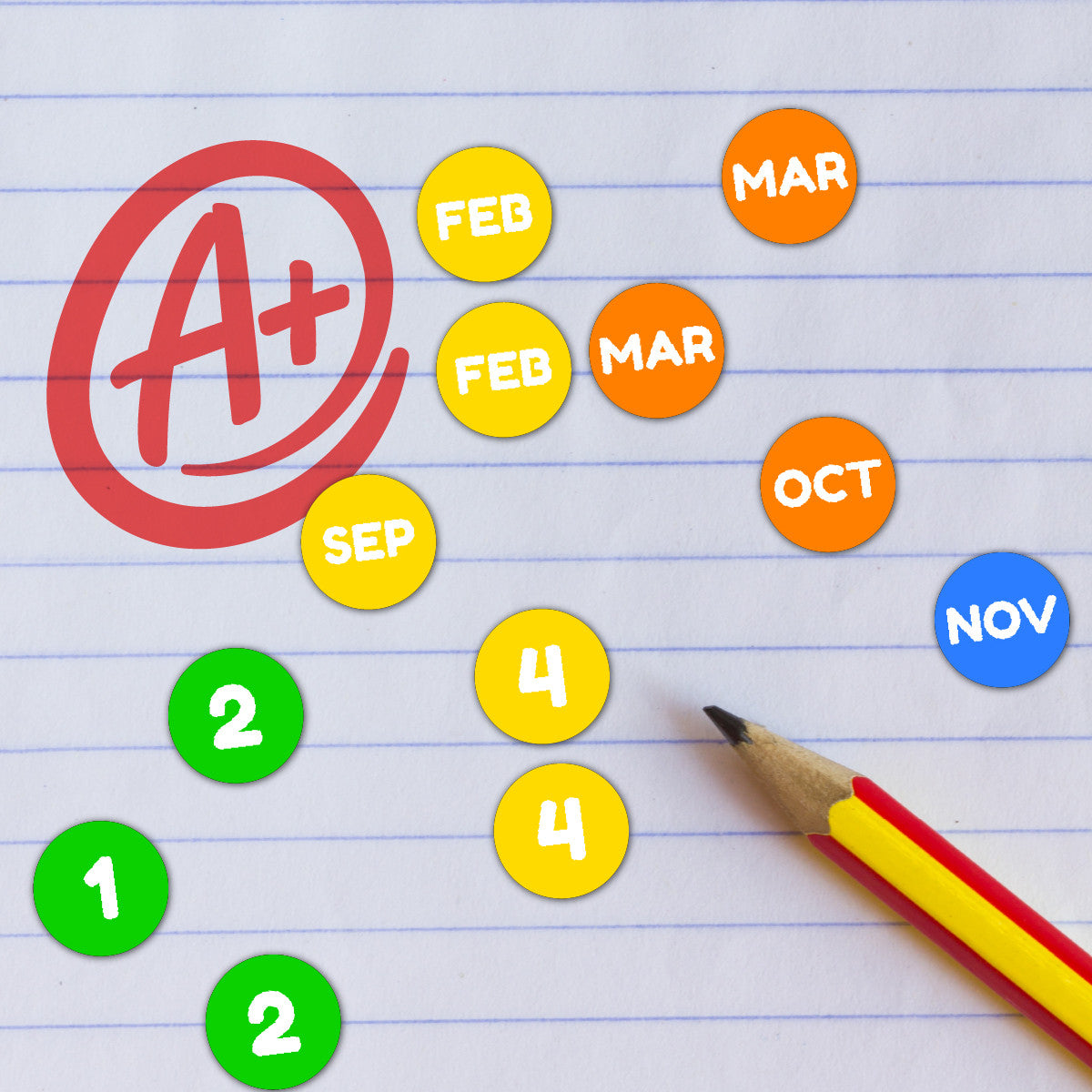 Sticker Stocker - 900 Mini Colourful Days Week Month Dots 10mm Spot Reward Stickers for Teachers and Planner Charts