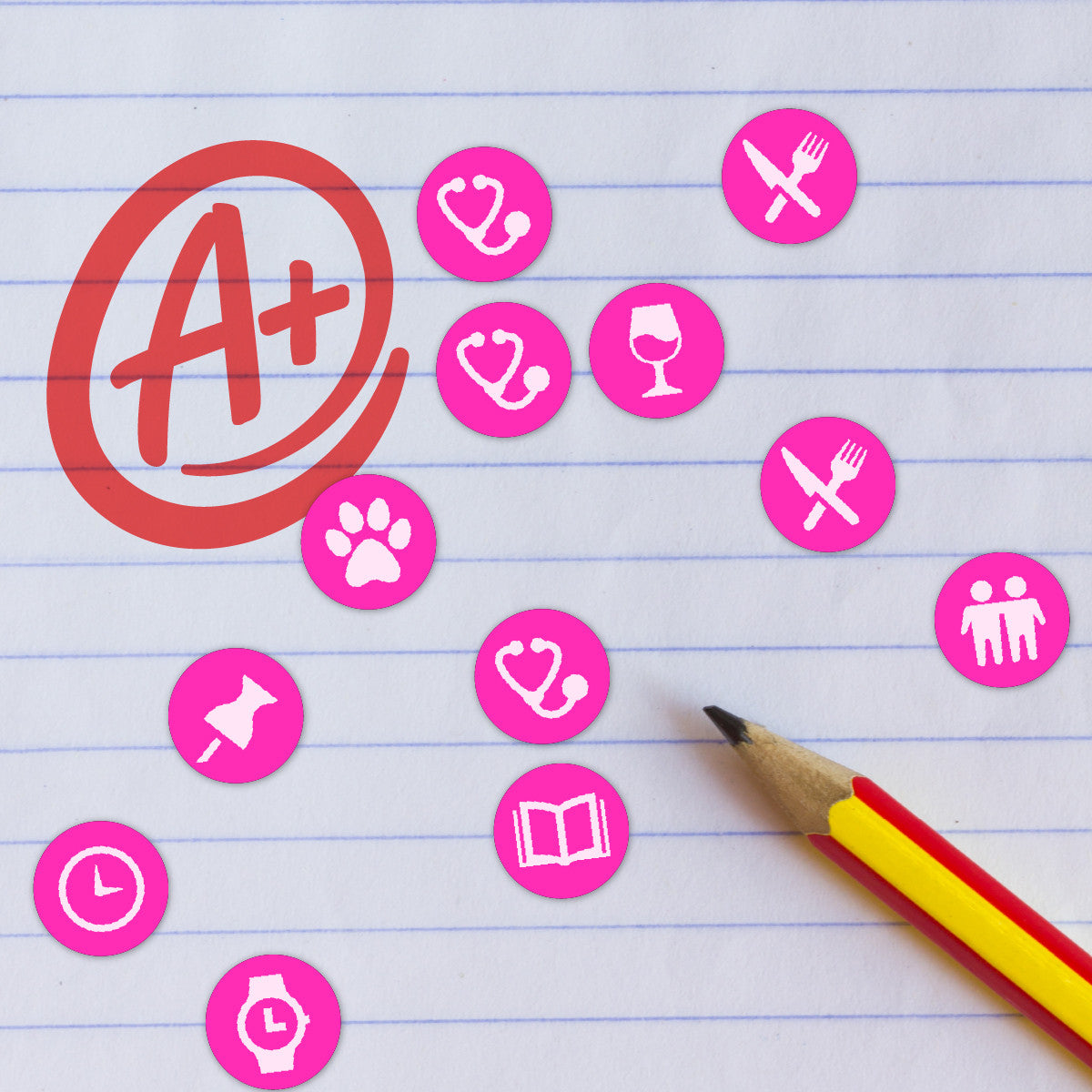 Sticker Stocker - 900 Pink Mini Planner Dots 10mm Everyday Motivational Spot Diary Stickers