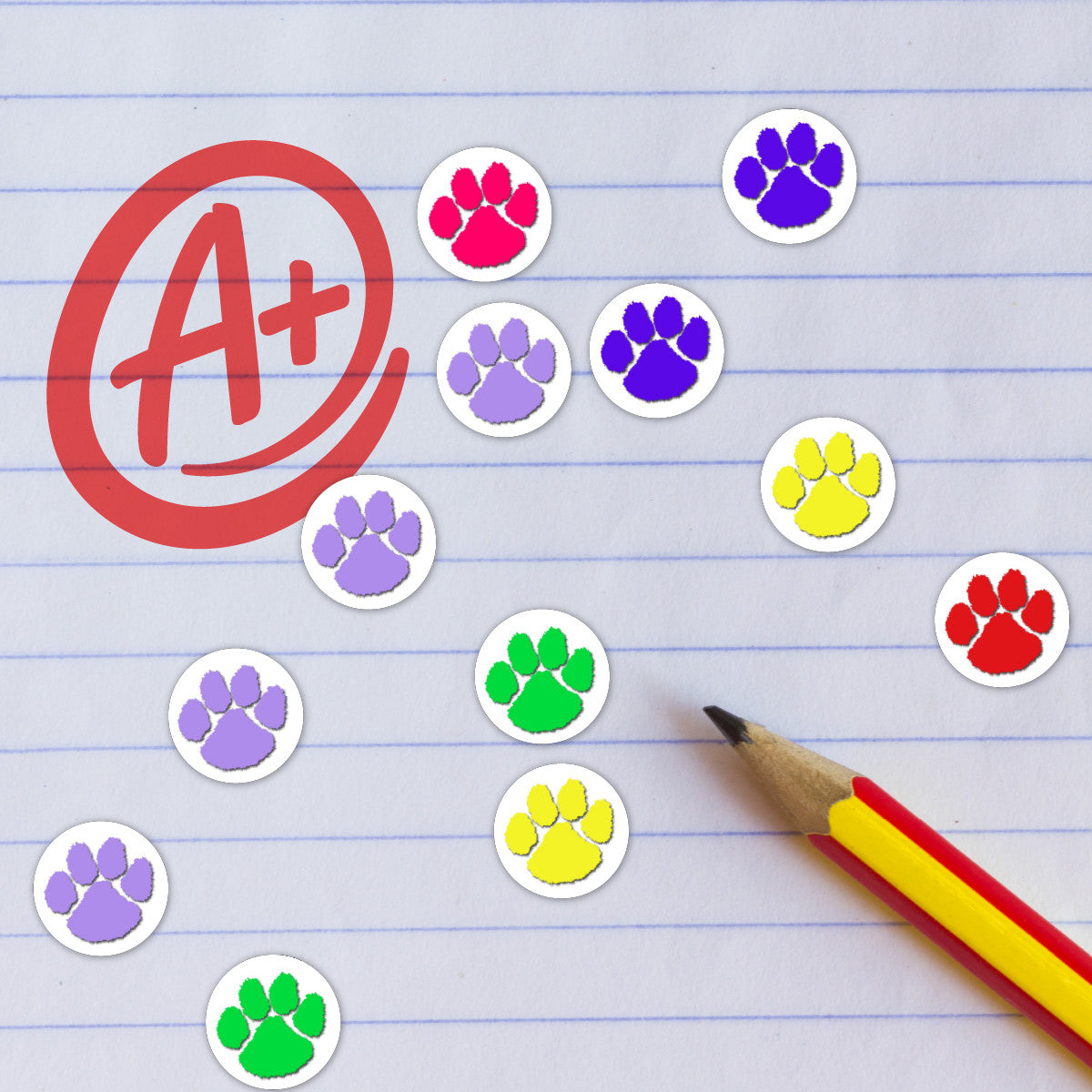 Sticker Stocker - 900 Mini Puppy Paw Prints 10mm Spot Reward Stickers for Teachers and Planner Charts