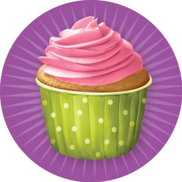 144 Colourful Cupcakes 30mm Children's Reward Stickers for Teachers or Parents