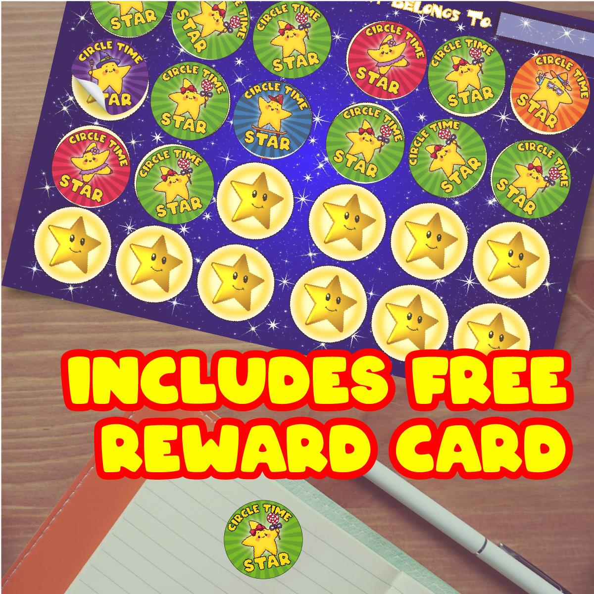 144 Circle Time Star 30mm Reward Stickers for School Teachers, Parents and Nursery