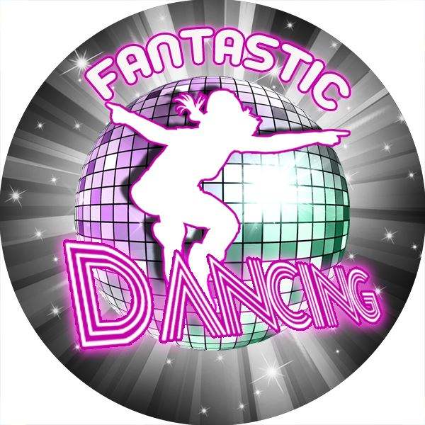 Fantastic Dancing reward sticker with disco ball and silhouette dancer, classroom sticker
