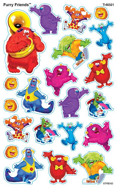 168 Furry Friends SuperShapes Teacher Reward Stickers - Large