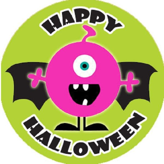 144 Monster Halloween 30mm Round Children's Reward Stickers for Teachers or Parents