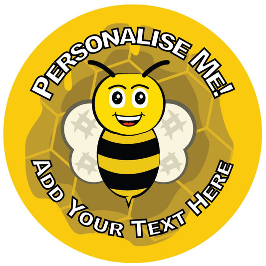 144 Personalised Busy Bees 30mm Reward Stickers for School Teachers, Parents and Nursery