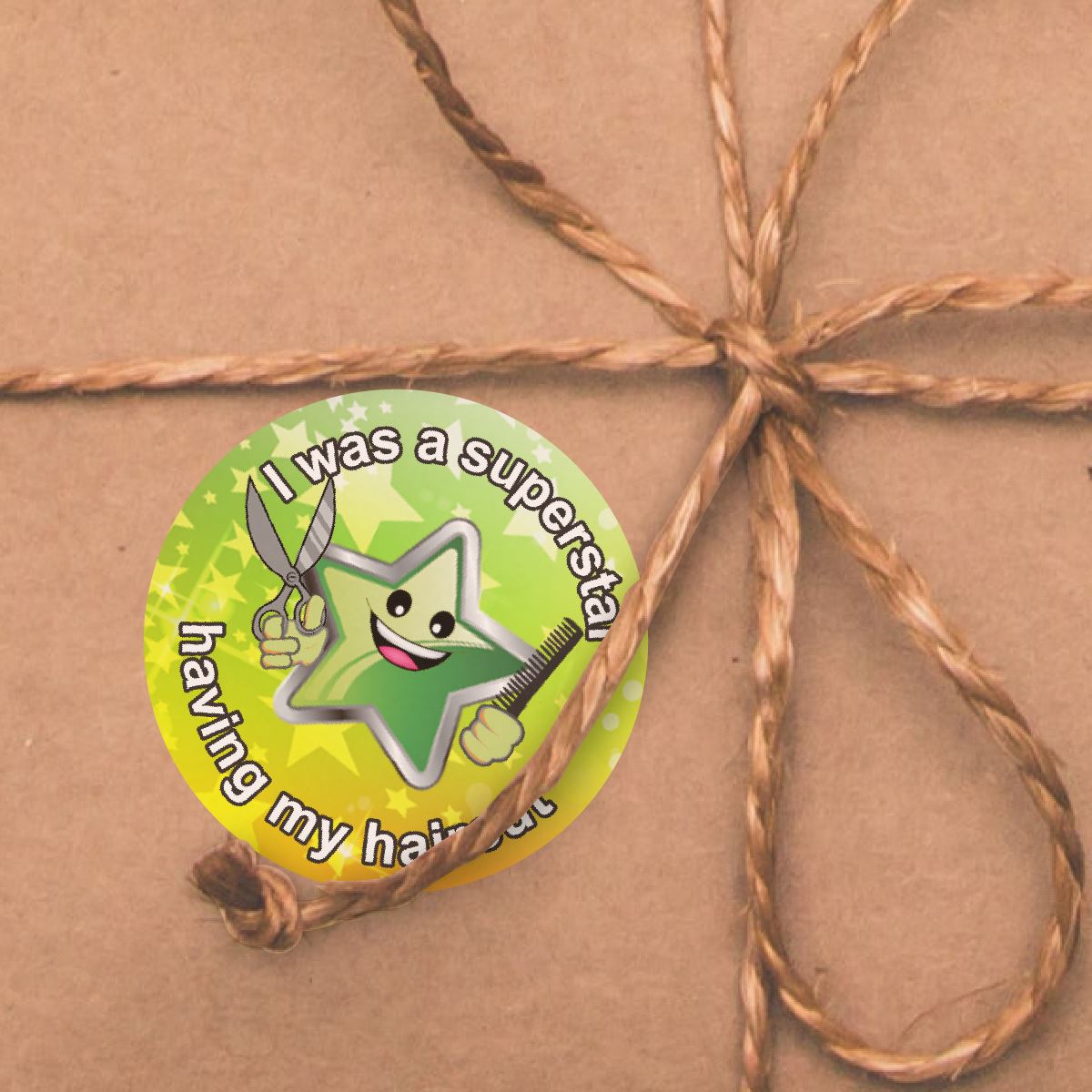 144 Haircut Superstar 30mm Reward Stickers for Hairdressers and Barbers