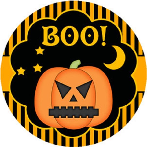 144 Halloween Pumpkins 30mm Round Children's Reward Stickers for Teachers or Parents