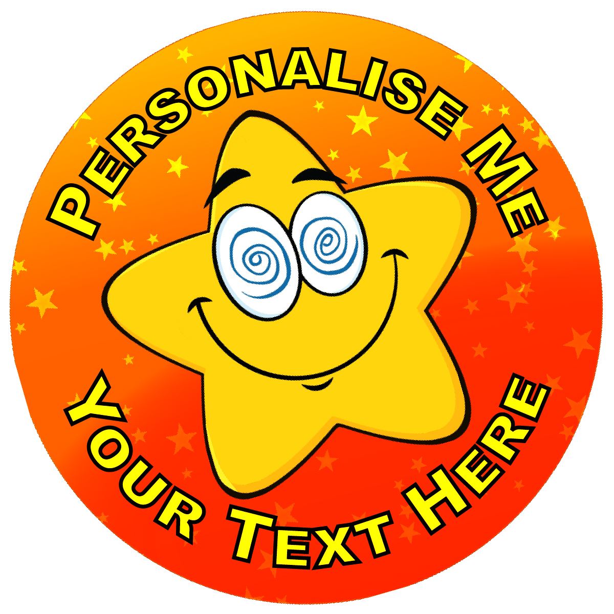 144 Personalised Silly Star 30mm Reward Stickers for School Teachers, Parents and Nursery