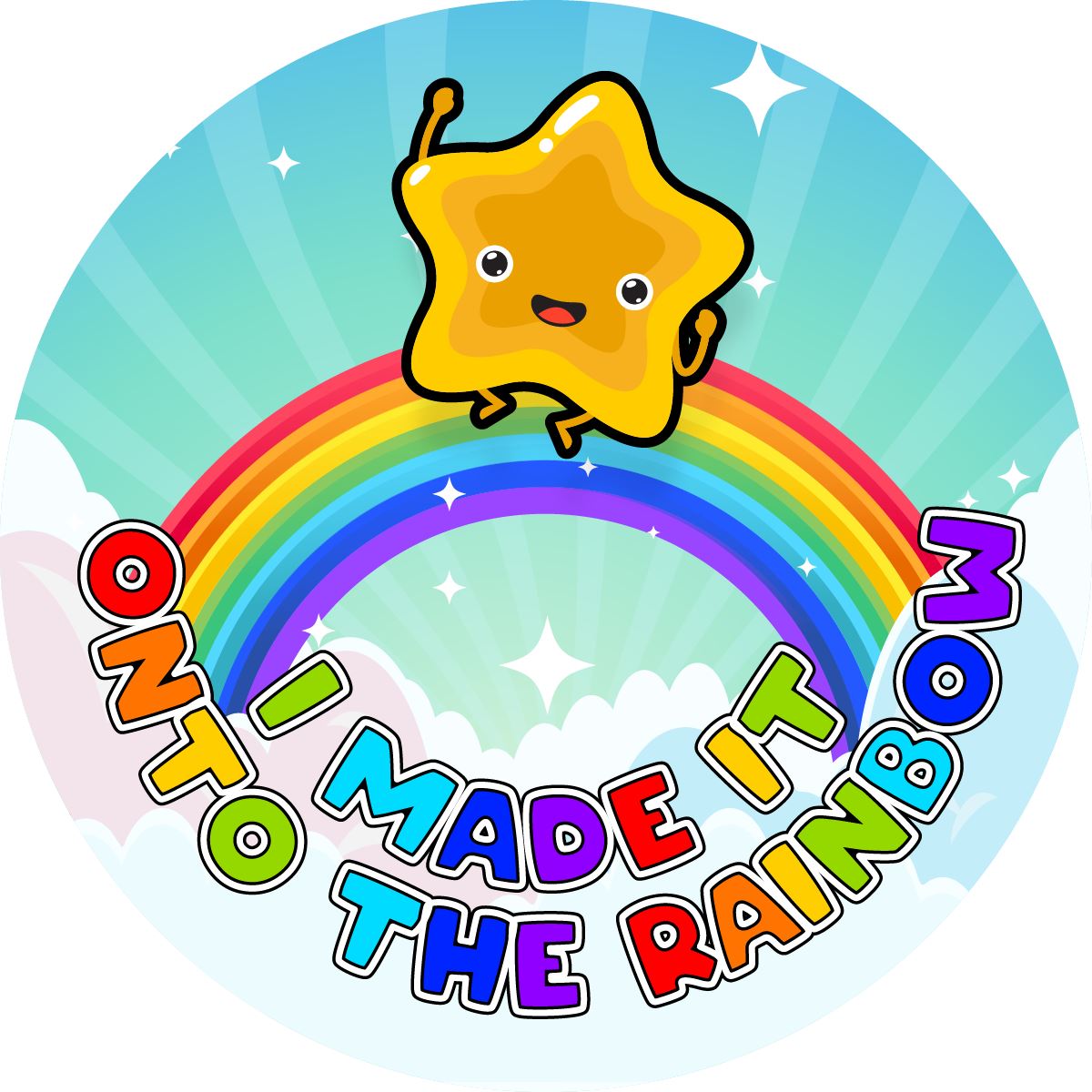 144 I Made It Onto The Rainbow 30mm Stickers Glossy Reward Stickers for School Teachers, Parents and Nursery