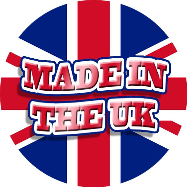 144 Made in the UK 30mm Union Jack Stickers Glossy Great Britain Labels