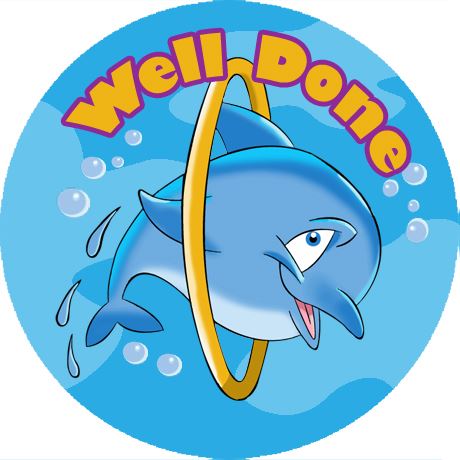 144 Dolphin 30mm Reward Stickers for Teachers, Parents and Party Bags