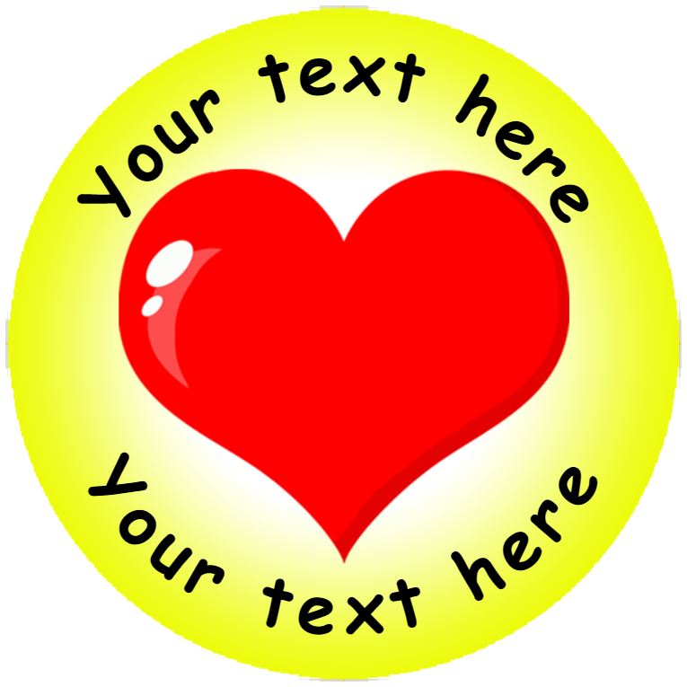 144 Heart Personalised 30mm Reward Stickers for School Teachers, Parents and Nursery