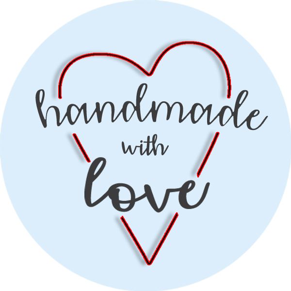144 Handmade with love 30mm Stickers Glossy home crafting labels