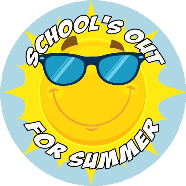 144 Schools out for Summer - Sunshine End of Term Year Teacher Reward Stickers Size 30mm