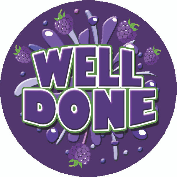 Sticker Stocker - 120 Mixed Berry Burst Praise Words 30mm Scented Reward Stickers for Teachers, Parents and Party Bags